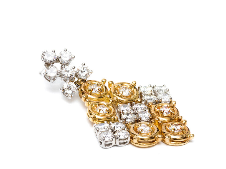 HAMMERMAN BROS YG/WG Diamond Earrings - Image 3