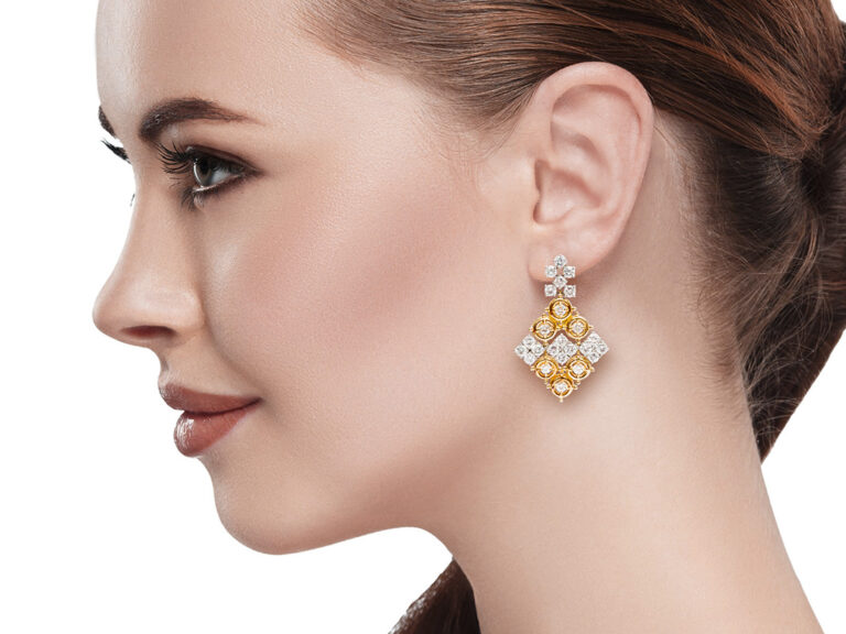 HAMMERMAN BROS YG/WG Diamond Earrings - Image 2