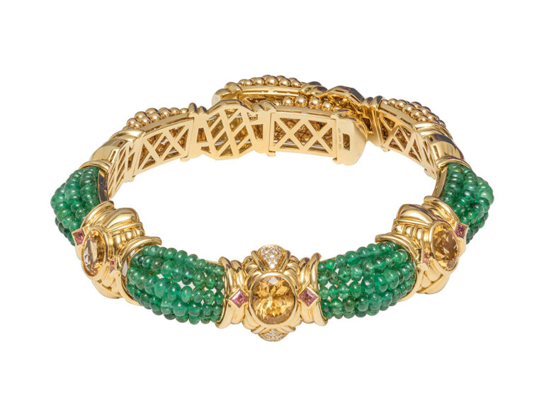 RCM 18k YG Dia / Emerald / Citrine / Pink Tourm Collar - Image 3