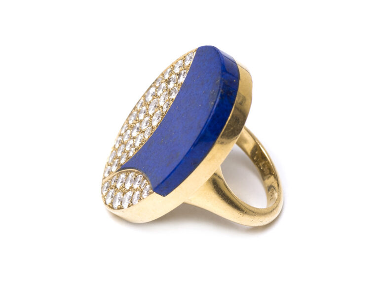 BULGARI 18k Lapis Ring - Image 4