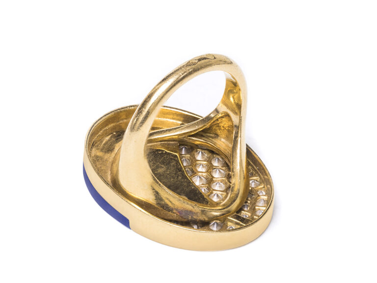 BULGARI 18k Lapis Ring - Image 6
