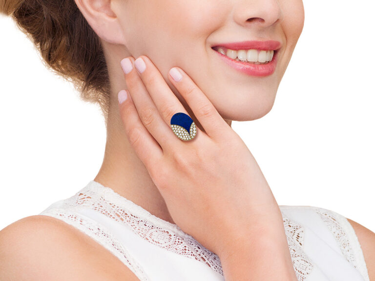 BULGARI 18k Lapis Ring - Image 2