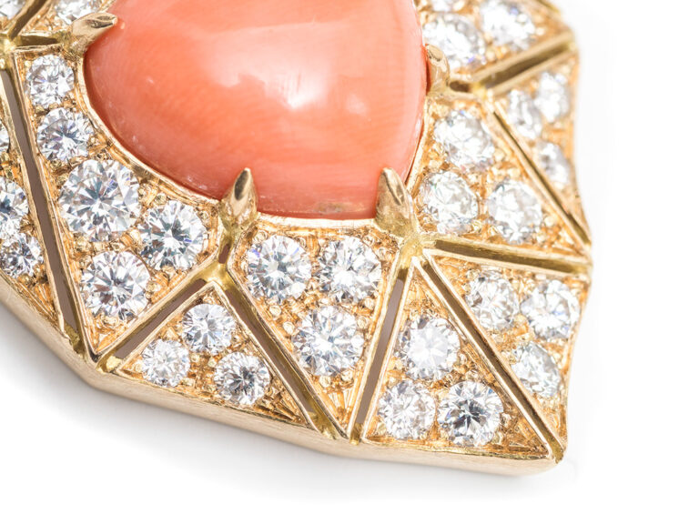 BULGARI 18k Coral Diamond Pdt Chain - Image 5