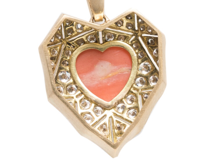 BULGARI 18k Coral Diamond Pdt Chain - Image 7