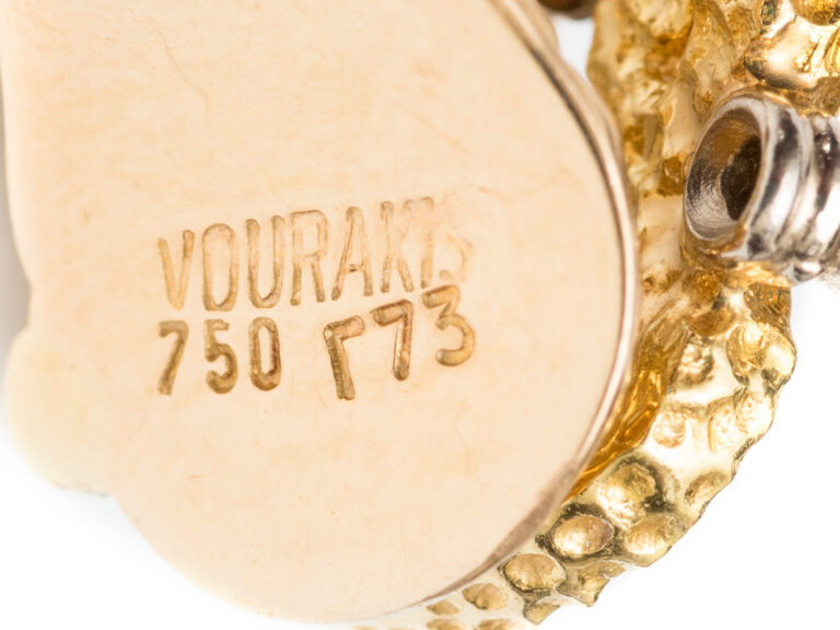 VOURAKIS Gold Lapis Diamond Earclips - Image 6