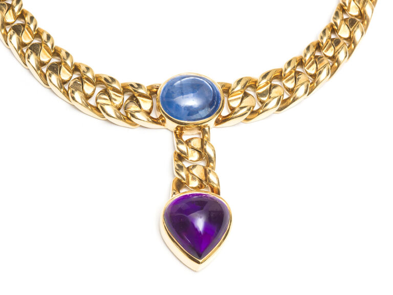 BULGARI Amethyst and Blue Tourmaline Necklace - Image 3
