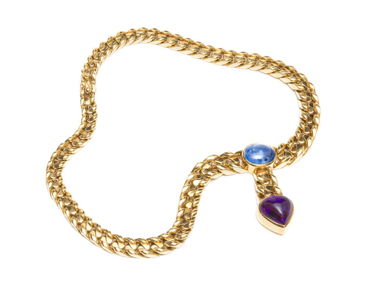 BULGARI Amethyst and Blue Tourmaline Necklace