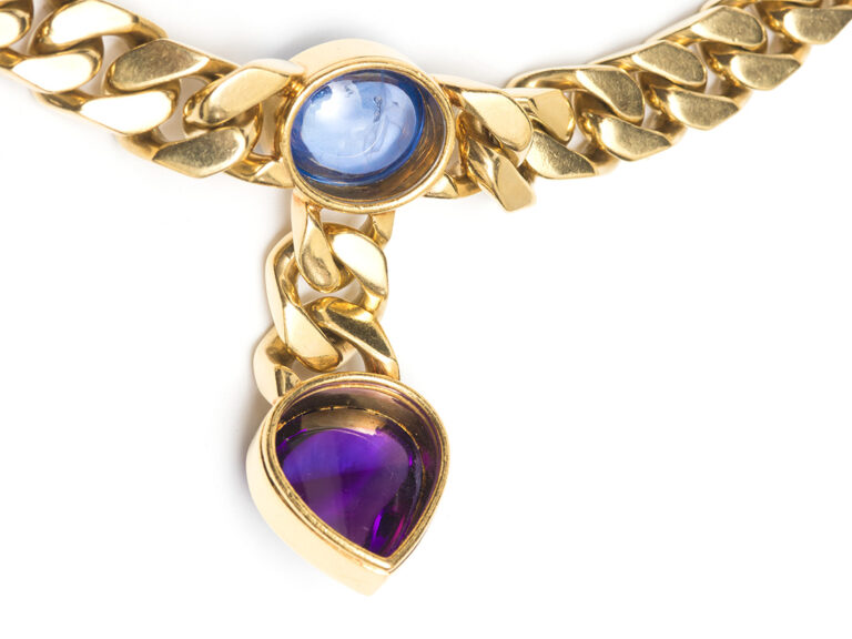 BULGARI Amethyst and Blue Tourmaline Necklace - Image 6