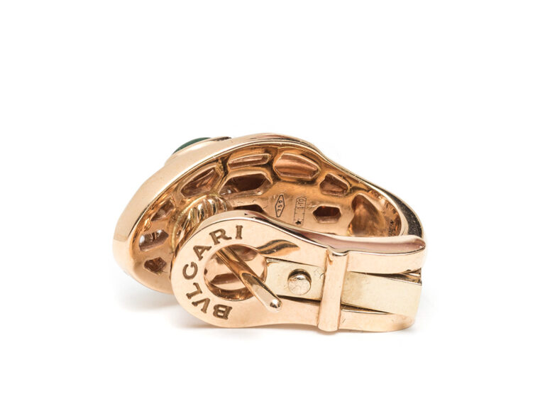 BULGARI Serpenti Diamond/Malachite Earrings - Image 5