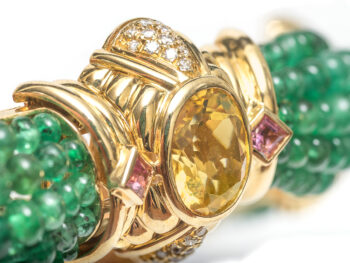 RCM 18k YG Dia / Emerald / Citrine / Pink Tourm Collar - Image 6