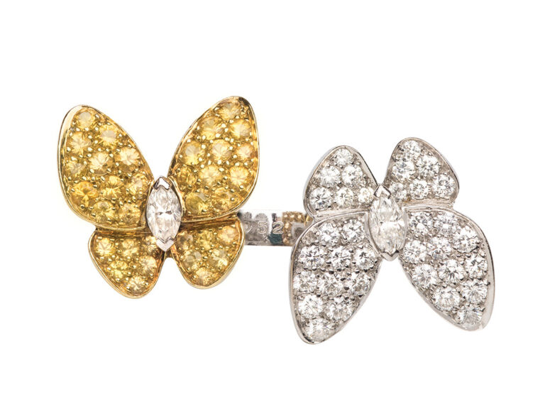 VCA 18k Diamond 2 Butterfly Ring