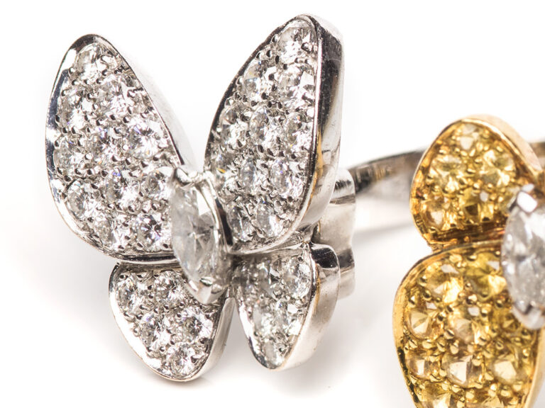 VCA 18k Diamond 2 Butterfly Ring - Image 3