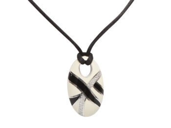 ROBERTO COIN Enamel 18K WG Diamond Necklace