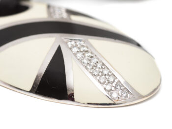 ROBERTO COIN Enamel 18K WG Diamond Necklace - Image 4
