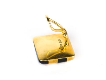 TIFFANY Opal/Onyx Inlay Checkered Earrings - Image 5