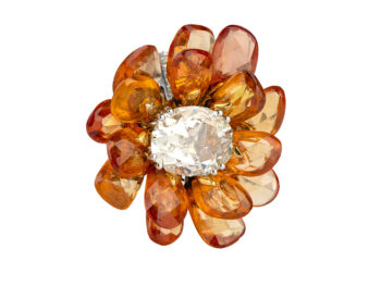 UMRAO Dia / Yellow Sapphire Flower Ring