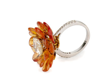 UMRAO Dia / Yellow Sapphire Flower Ring - Image 3