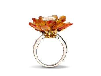 UMRAO Dia / Yellow Sapphire Flower Ring - Image 4