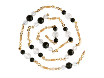 BULGARI 18k Onyx/Crystal Necklace