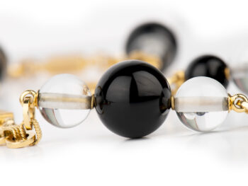 BULGARI 18k Onyx/Crystal Necklace - Image 3
