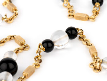 BULGARI 18k Onyx/Crystal Necklace - Image 4