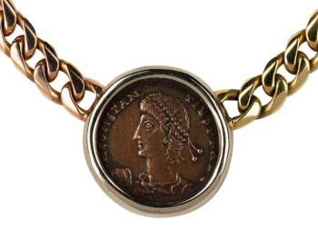 BULGARI 3 color Gold Coin Necklace