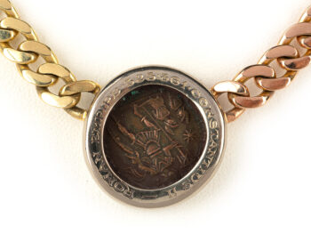 BULGARI 3 color Gold Coin Necklace - Image 4