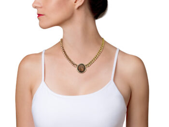 BULGARI 3 color Gold Coin Necklace - Image 2