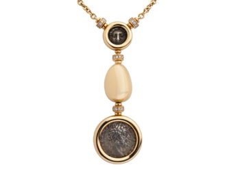 BULGARI Coin "Y" Necklace w/Box & Cert.