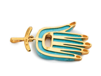 ALDO CIPULLO Turquoise Hamsa Pendant - Image 3