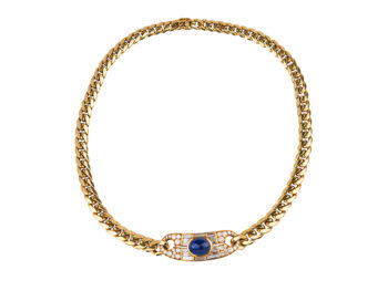 BULGARI Cab Sapphire / Diamond Necklace - Image 3