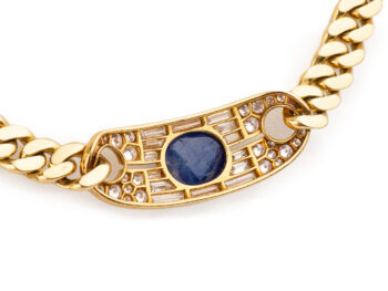 BULGARI Cab Sapphire / Diamond Necklace - Image 5