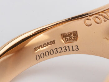 BULGARI 18k Rose Gold Monete Ring w/cert - Image 9