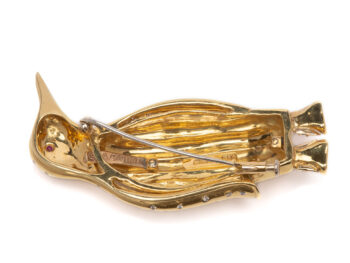 CIPULLO / CARTIER Ruby/Sapphire Penguin 18k Brooch - Image 3
