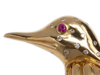 CIPULLO / CARTIER Ruby/Sapphire Penguin 18k Brooch - Image 7