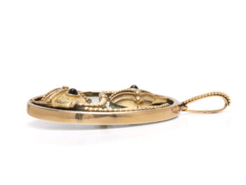 Jean & Pierre Bellin Zoisite Onyx Pisces 18k Pendant - Image 3