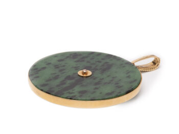 Jean & Pierre Bellin Zoisite Onyx Pisces 18k Pendant - Image 7