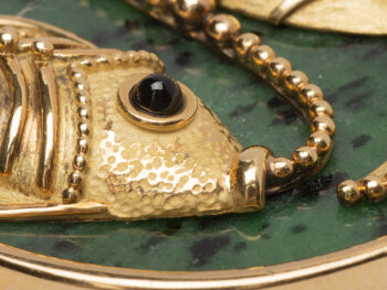 Jean & Pierre Bellin Zoisite Onyx Pisces 18k Pendant - Image 6