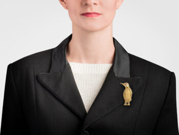 CIPULLO / CARTIER Ruby/Sapphire Penguin 18k Brooch - Image 2