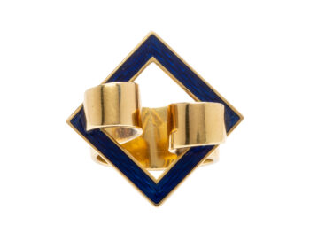 BULGARI Blue Enamel Ring