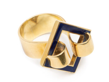 BULGARI Blue Enamel Ring - Image 2