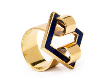 BULGARI Blue Enamel Ring - Image 7