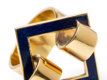 BULGARI Blue Enamel Ring - Image 6