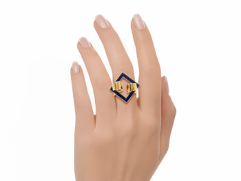 BULGARI Blue Enamel Ring - Image 3