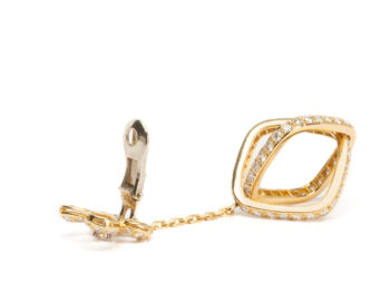 18k Gold Diamond "Cage"Drop Earrings - Image 9