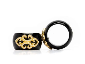 Henry Dunay Black Jade/Diamond Rings (2) - Image 8