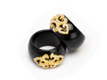 Henry Dunay Black Jade/Diamond Rings (2) - Image 7