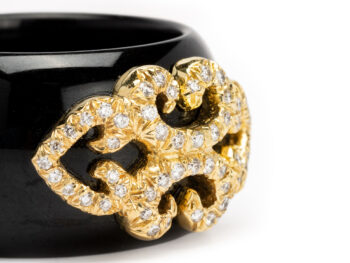 Henry Dunay Black Jade/Diamond Rings (2) - Image 4