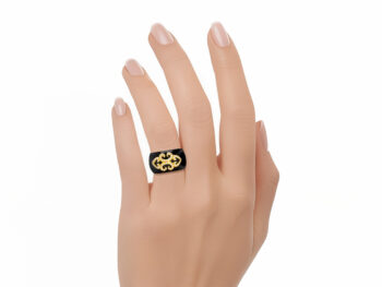 Henry Dunay Black Jade/Diamond Rings (2) - Image 2