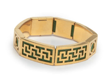 Hermes Leather Oriental Bracelet w/box - Image 3